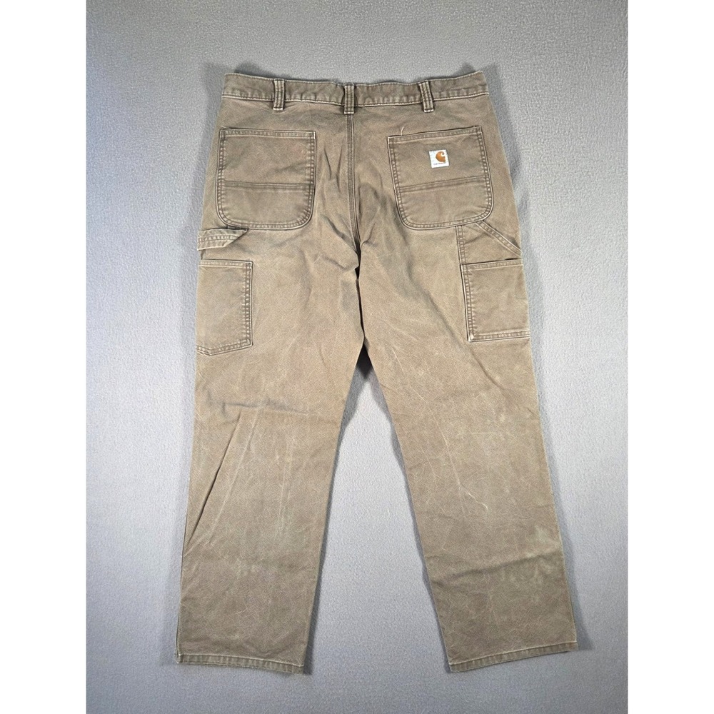 Carhartt Pants Mens 38x32 Brown Duck Canvas Carpenter Relaxed Straight Workwear